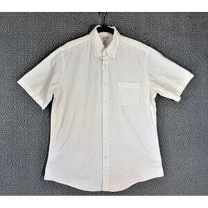 Brooks Brothers Regency Fit Button Down White Seersucker / Men's Medium